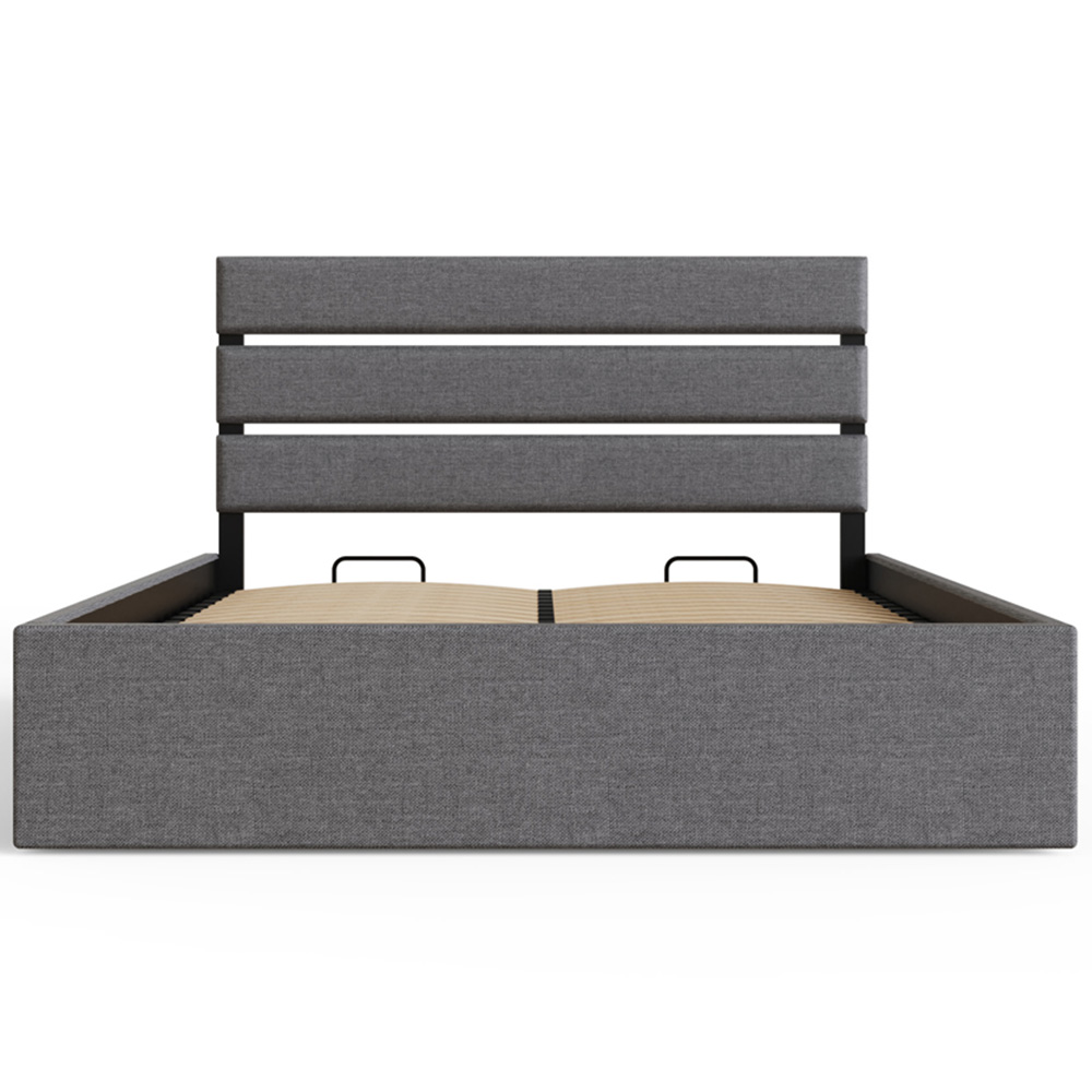 GFW Hudson Double Grey End Lift Ottoman Bed Image 4