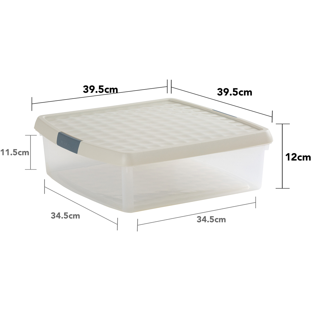 Wham Clip 13.2L Clear Stone and Slate Grey Square Storage Box with Lid 4 Pack Image 7