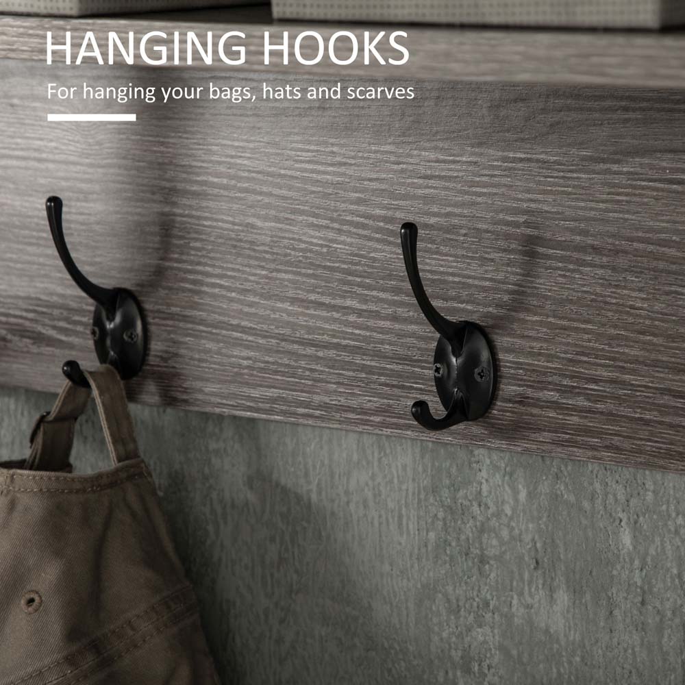 Portland Grey Metal Coat Rack with Shelf | Wilko