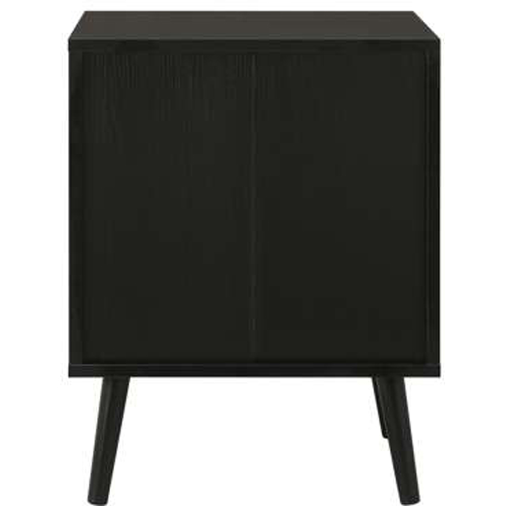 Birlea Croxley Black 2 Drawer Rattan Bedside Table Set of 2 Image 5