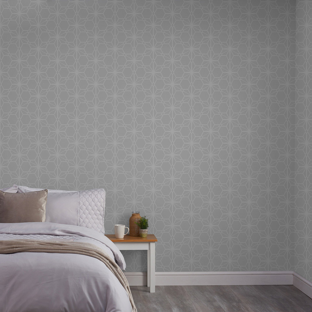 Wilko Star Flower Grey Wallpaper Image 3