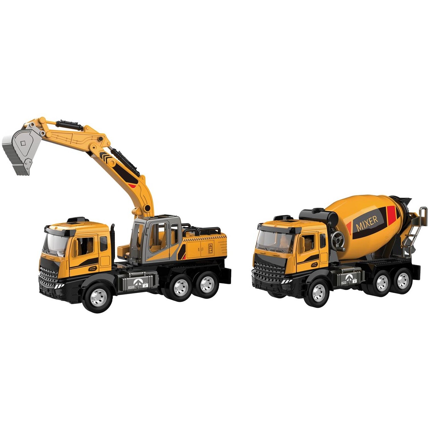 Single Die-Cast Pull Back Construction Vehicle Yellow in Assorted styles Image 2