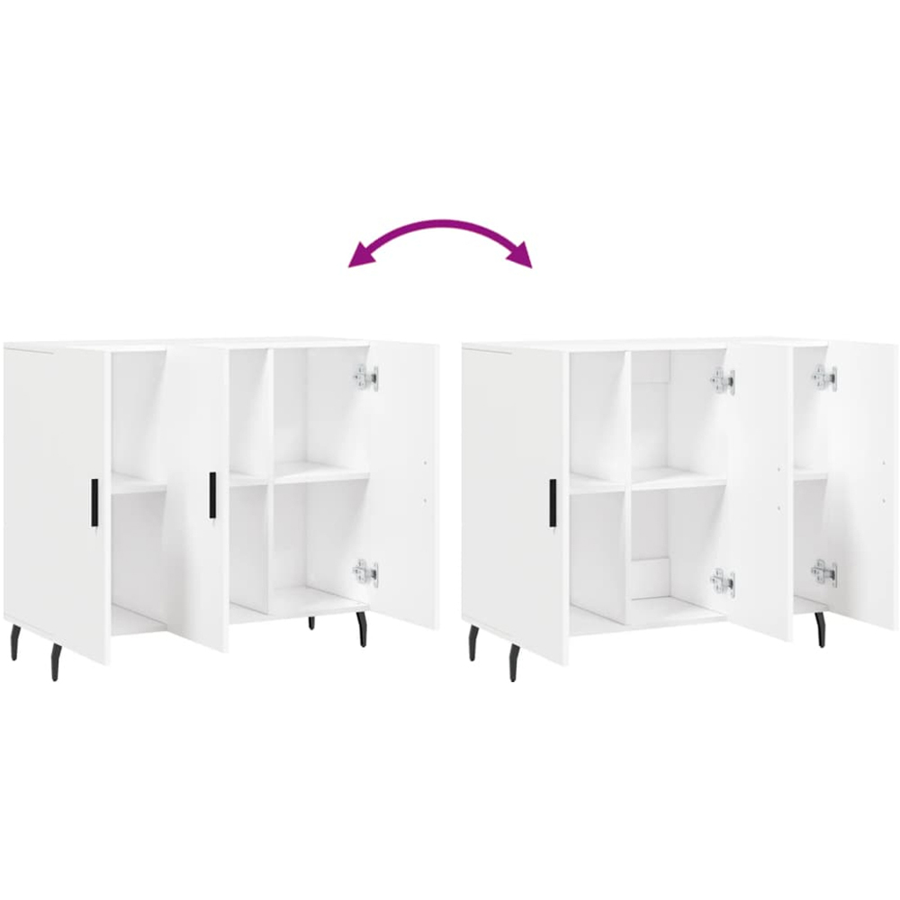 vidaXL 3 Drawer White Sideboard Image 9