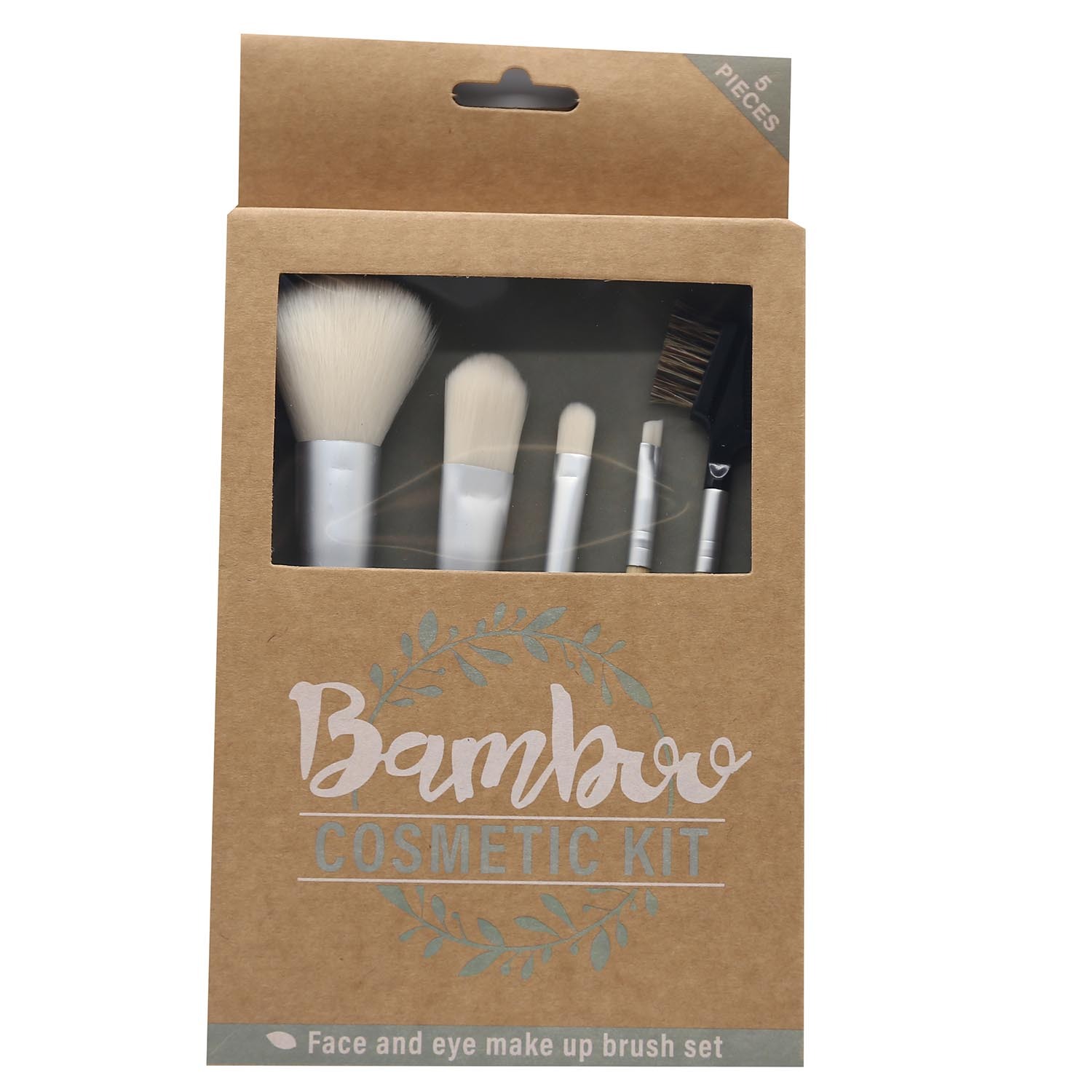 Bamboo Cosmetic Brush Kit - Brown Image