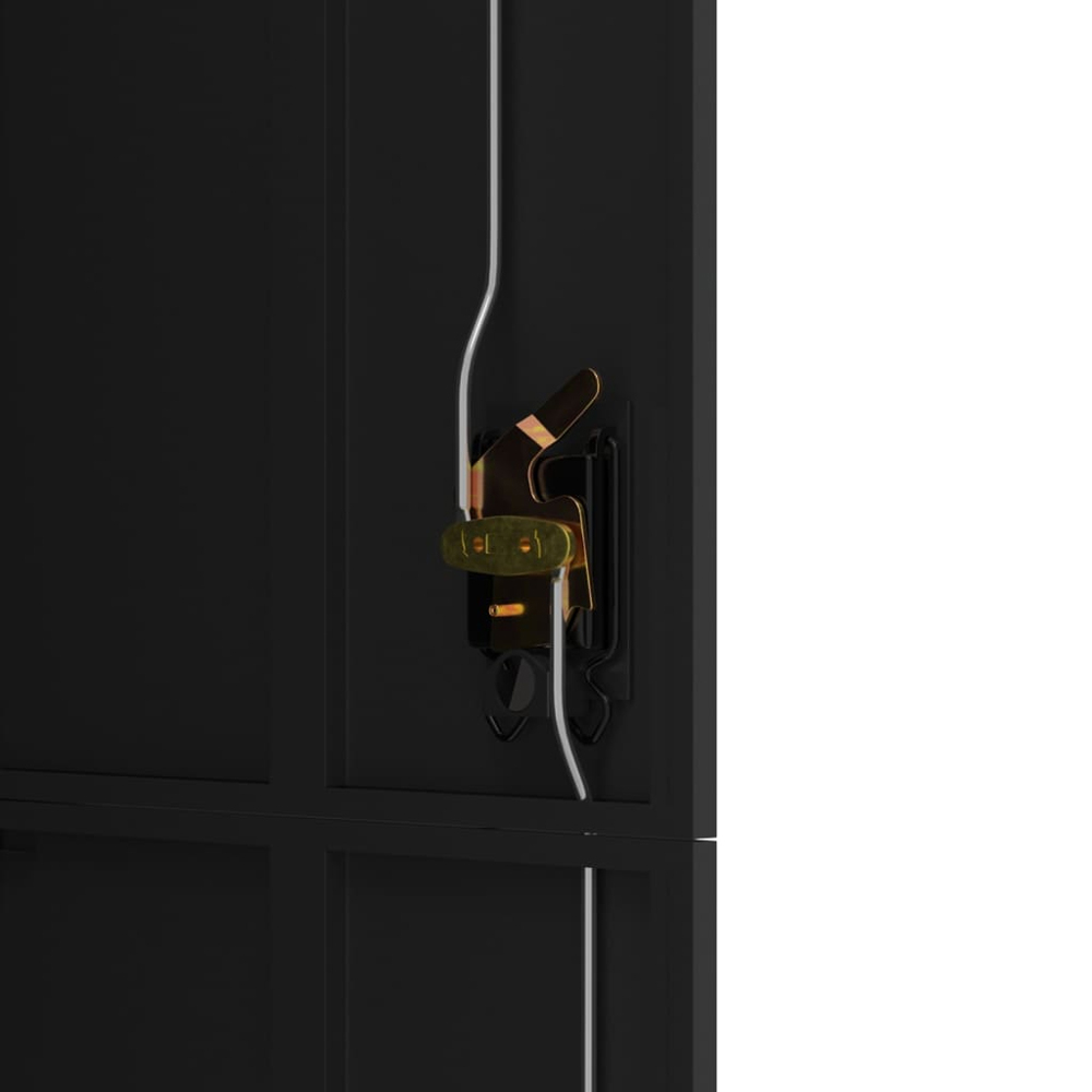 vidaXL 2 Door 5 Shelf Black Powder Coated Steel Lockable File Cabinet Image 8