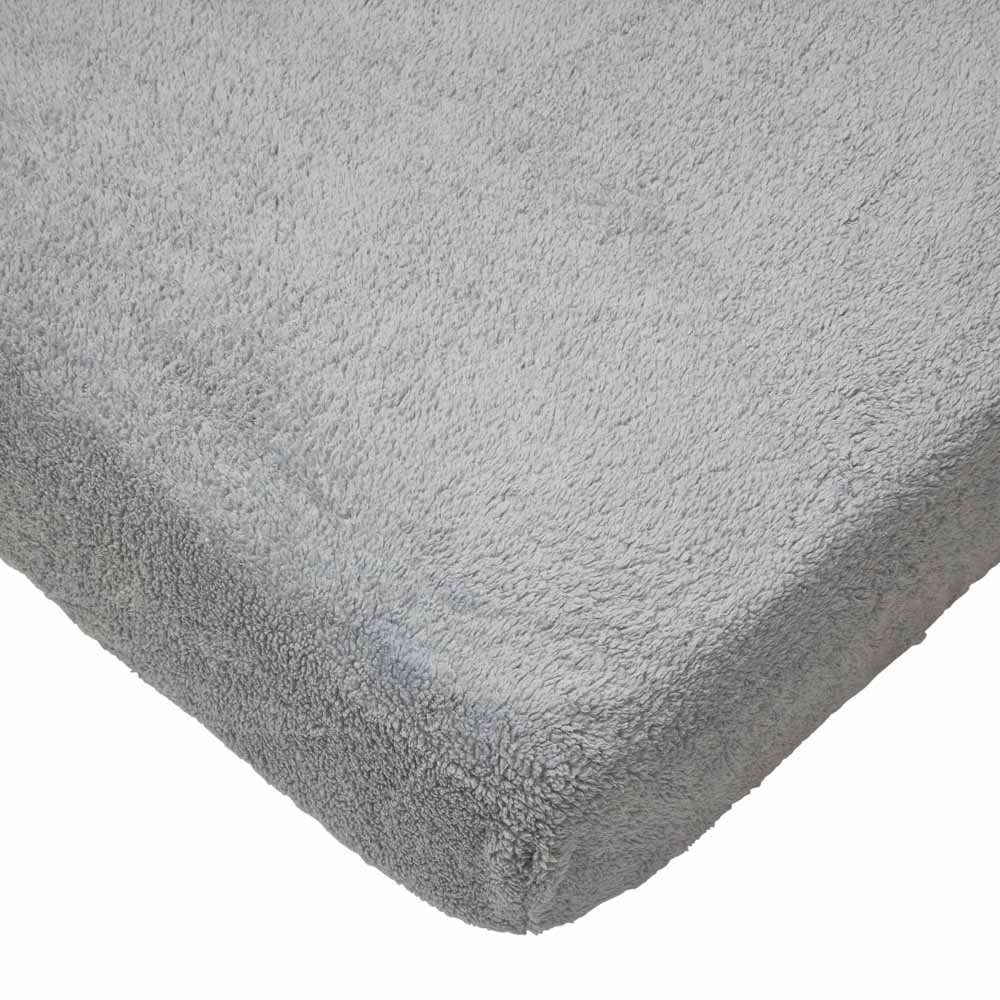 Wilko Grey Soft Teddy Fitted Sheet Single Wilko