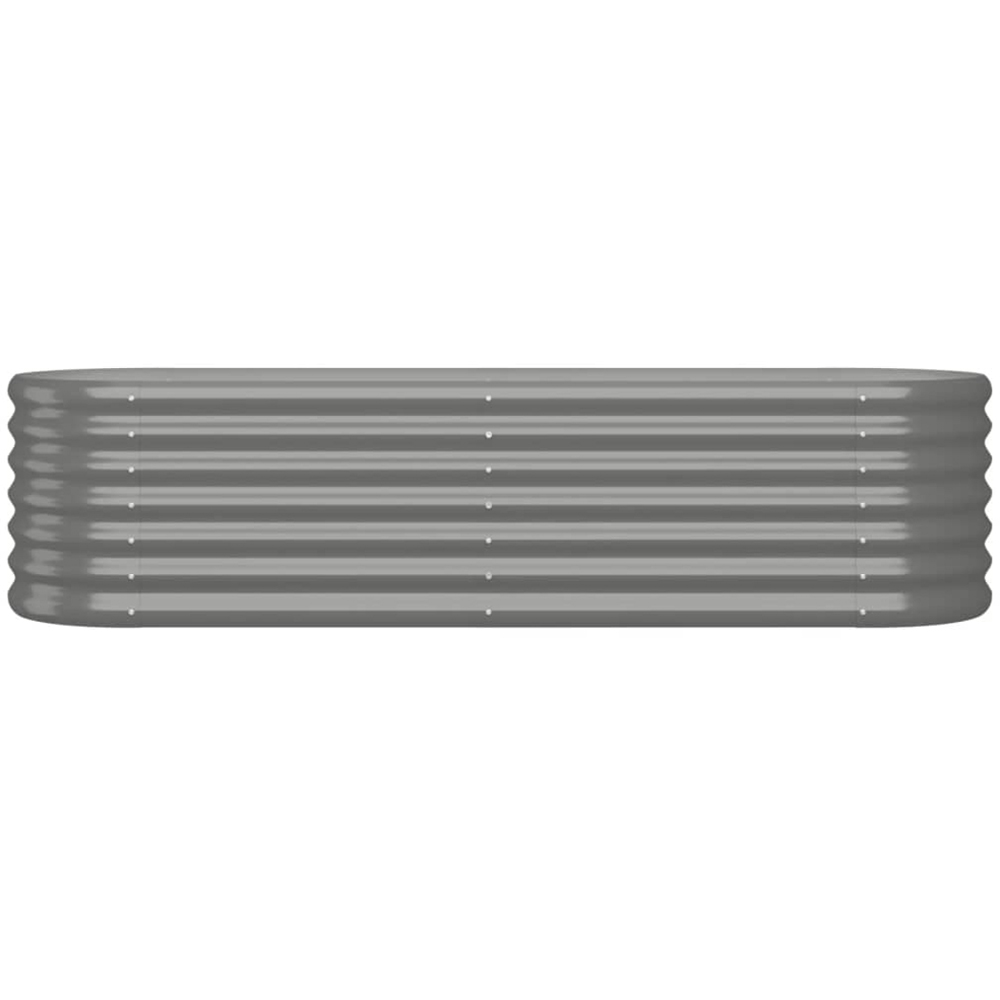 vidaXL Grey Galvanised Steel Raised Garden Bed 36 x 40 x 152cm Image 2