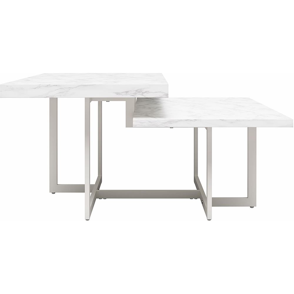 Dorel Home Brielle White Faux Marble Coffee Table Image 3