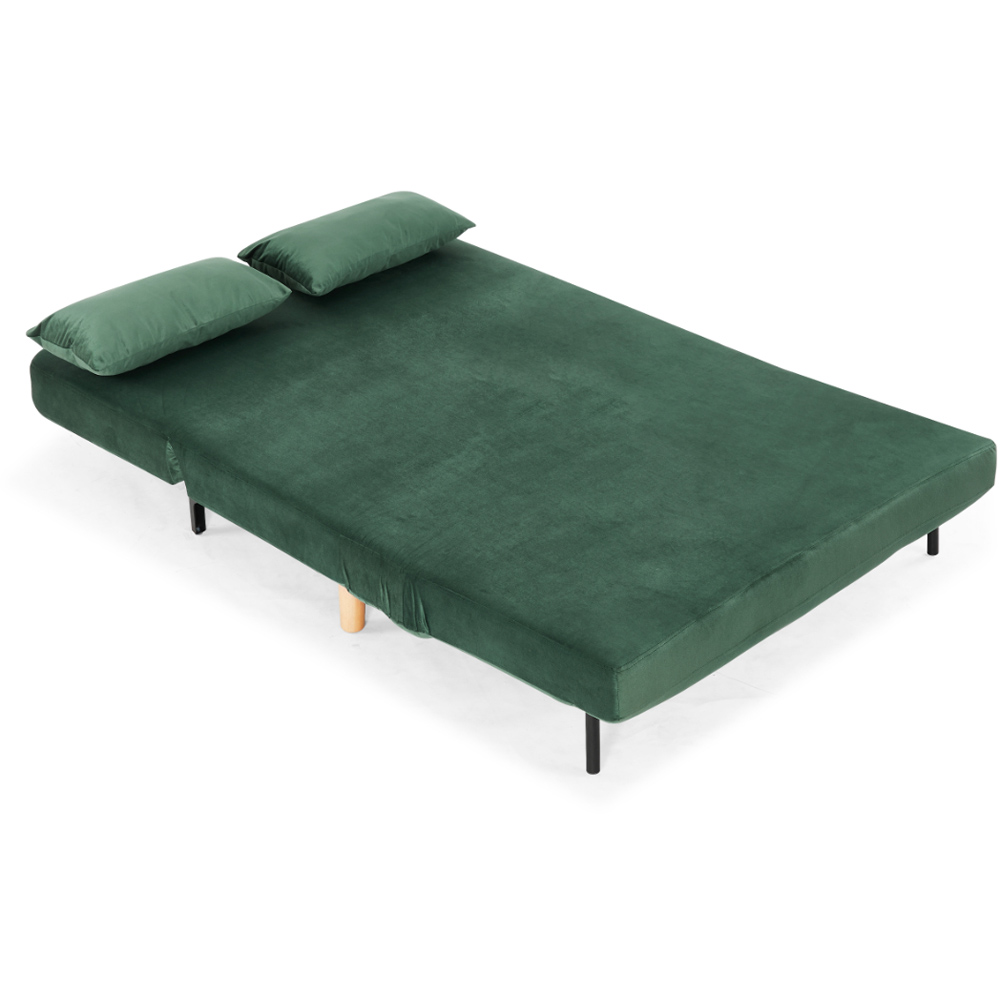 Home Detail Keller 2 Seater Green Velvet Sofa Bed Image 5