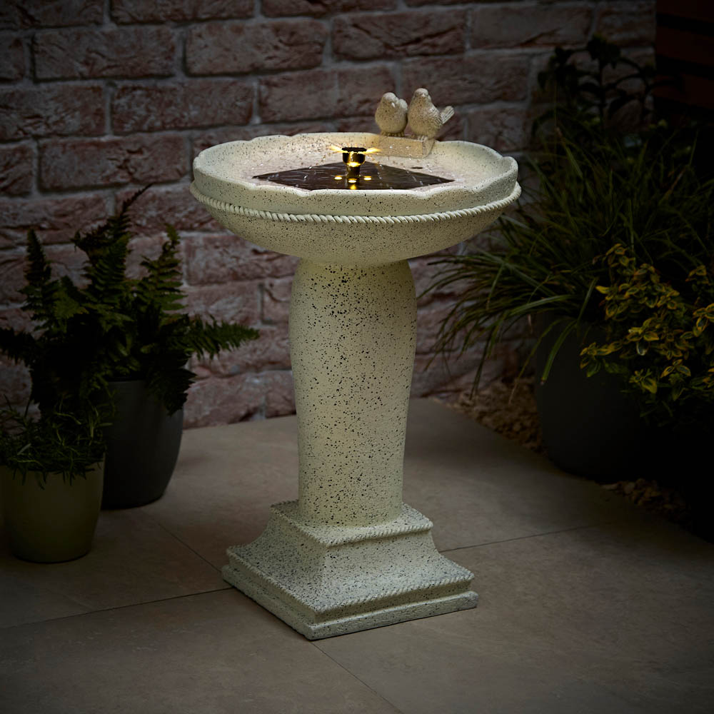 ValueLights Bird Bath Cascading Water Fountain Feature Solar Powered Outdoor Garden Light Image 5