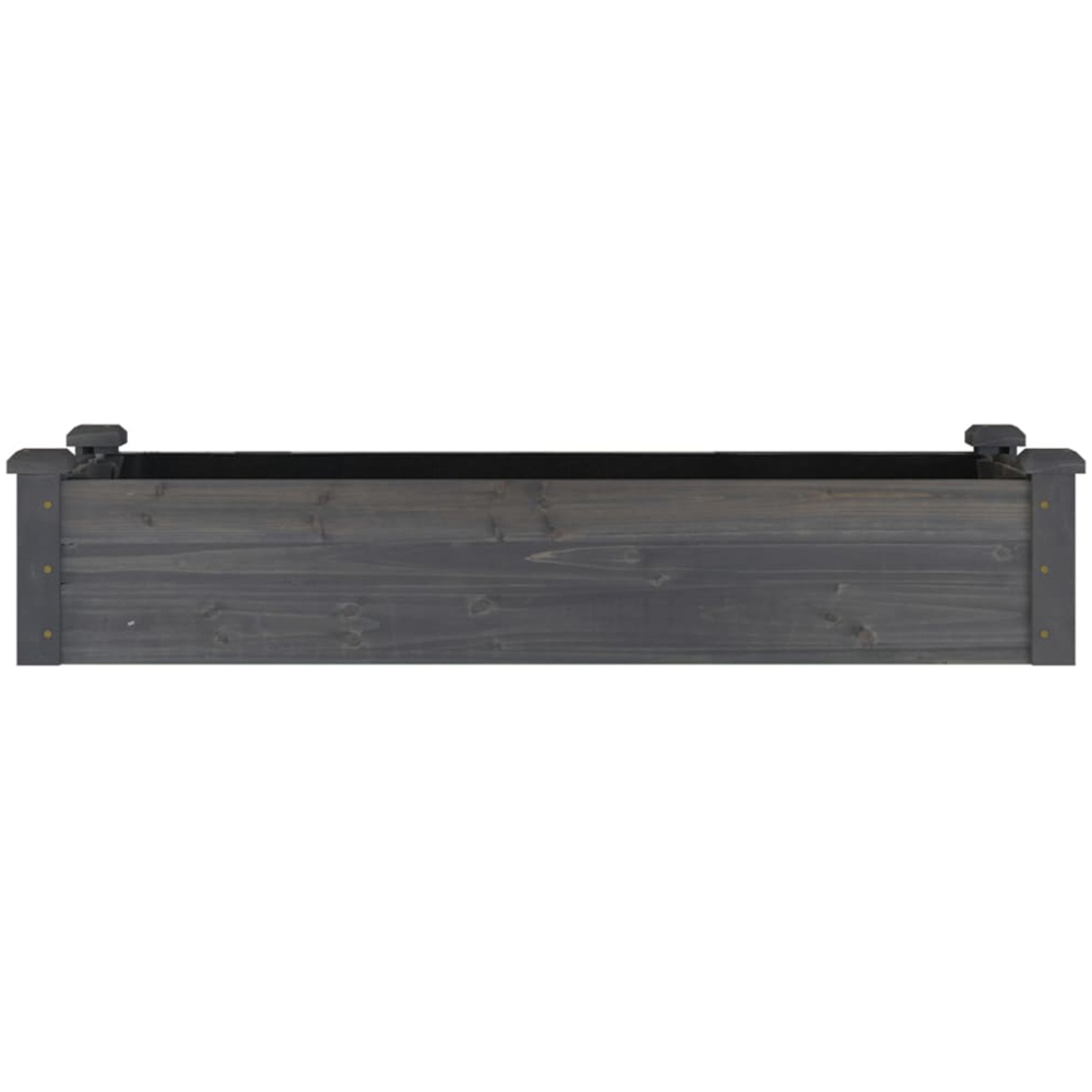 vidaXL Grey Fir Wood Raised Garden Bed with Liner 25 x 45 x 120cm Image 3