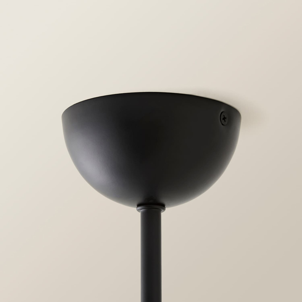 ValueLights Marlow 3 Arm Globe Matte Black LED Semi-Flush Ceiling Light with Bulb Image 5