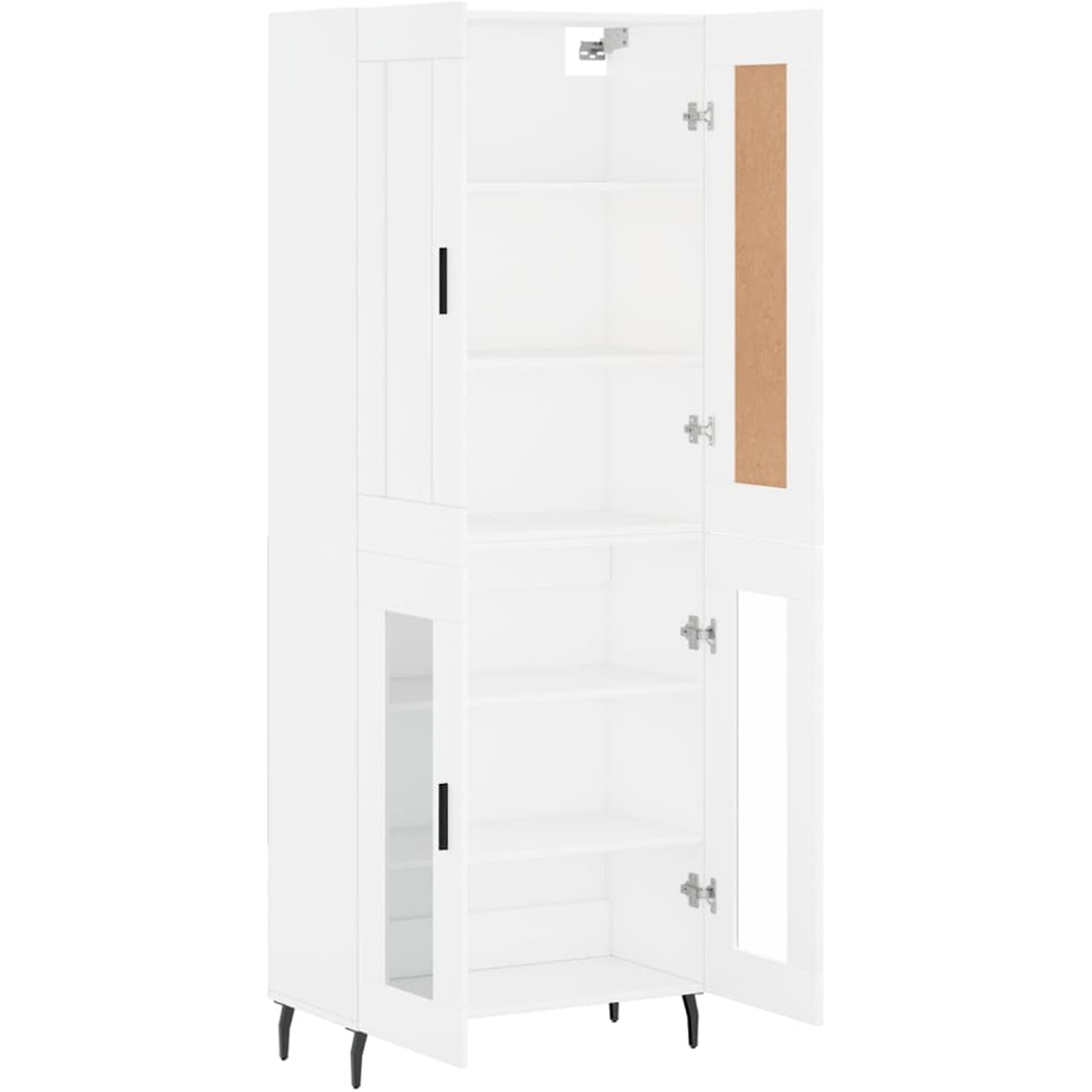vidaXL 4 Door 3 Shelf White Highboard Image 4