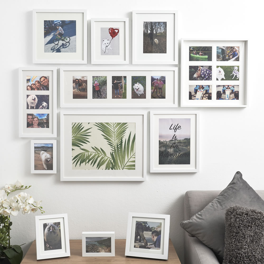 Wilko Black Three Aperture Photo Frame Wall Hung Portrait or Landscape Holds Three 6 x 4 Inch Mounted Photos, or One 16 x 8 Inch Photo Unmounted 