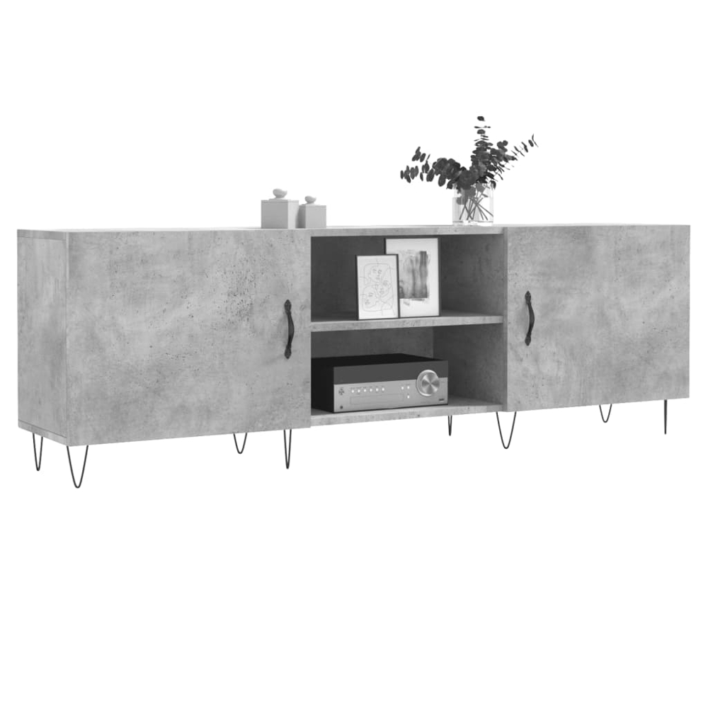 vidaXL 2 Door 2 Shelf Concrete Grey TV Cabinet Image 3