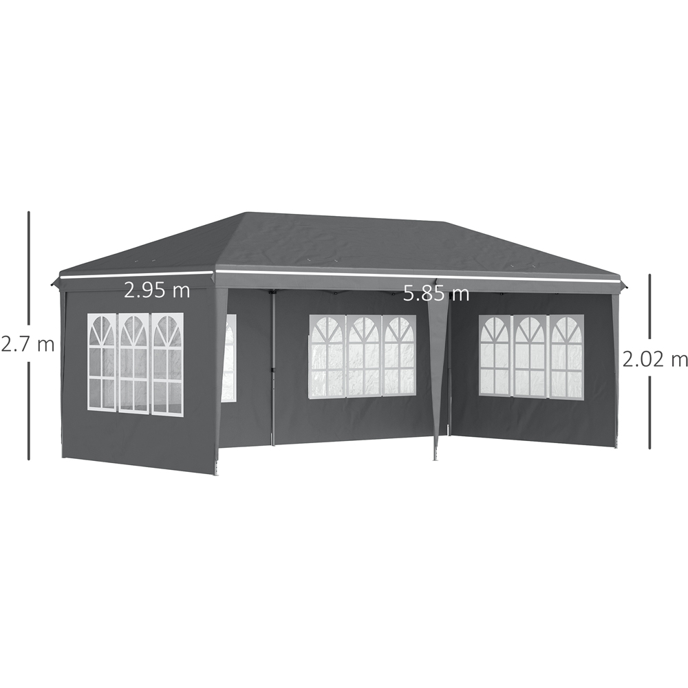 Outsunny 3 x 6m Grey Pop Up Gazebo with Sidewalls Image 7