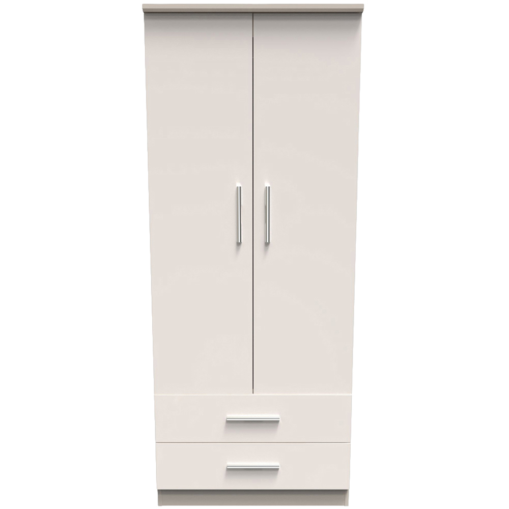 Crowndale Knightsbridge 2 Door 2 Drawer Kashmir Gloss Wardrobe Ready Assembled Image 2