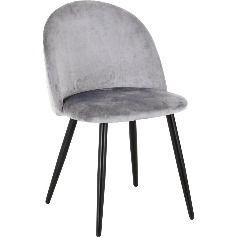 Seconique Marlow Set of 4 Grey Velvet Dining Chair Image 4