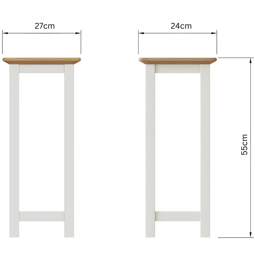 FWStyle Taberno Single Shelf White Linen and Oak Side Table Image 8