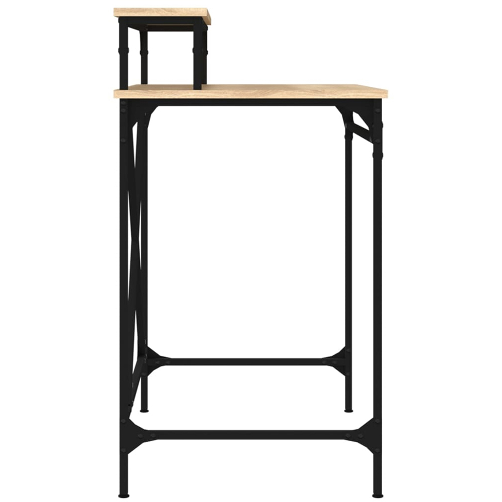 vidaXL Single Shelf Industrial Style Computer Desk Sonoma Oak Image 5
