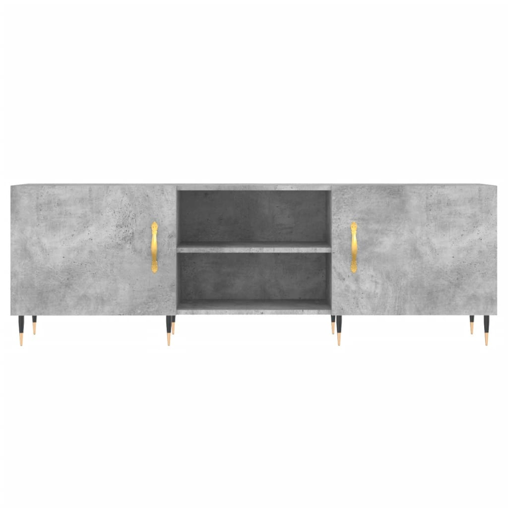 vidaXL 2 Door 2 Shelf Grey TV Cabinet Image 3