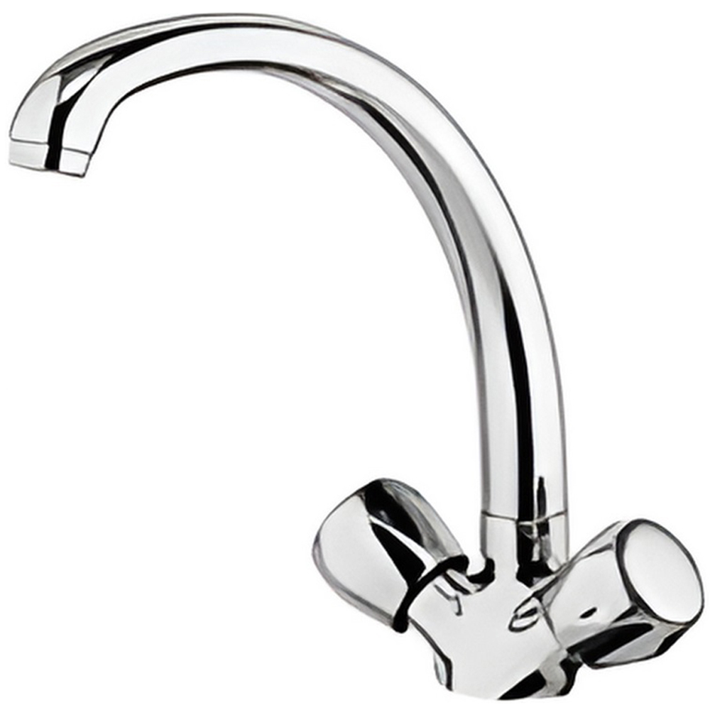 Piralla Dual Flow Swivel Spout Twin Lever Kitchen Tap Image 1