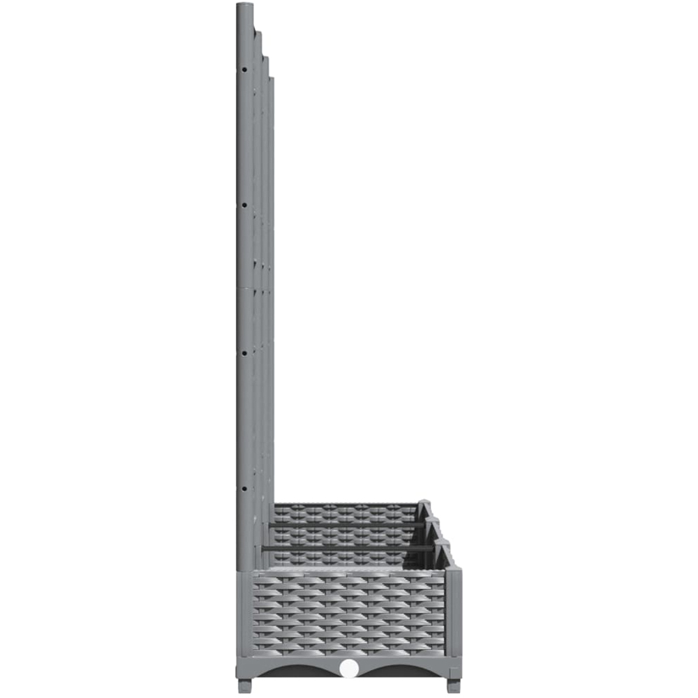vidaXL Grey Garden Planter with Trellis 120 x 40 x 121.5cm Image 4