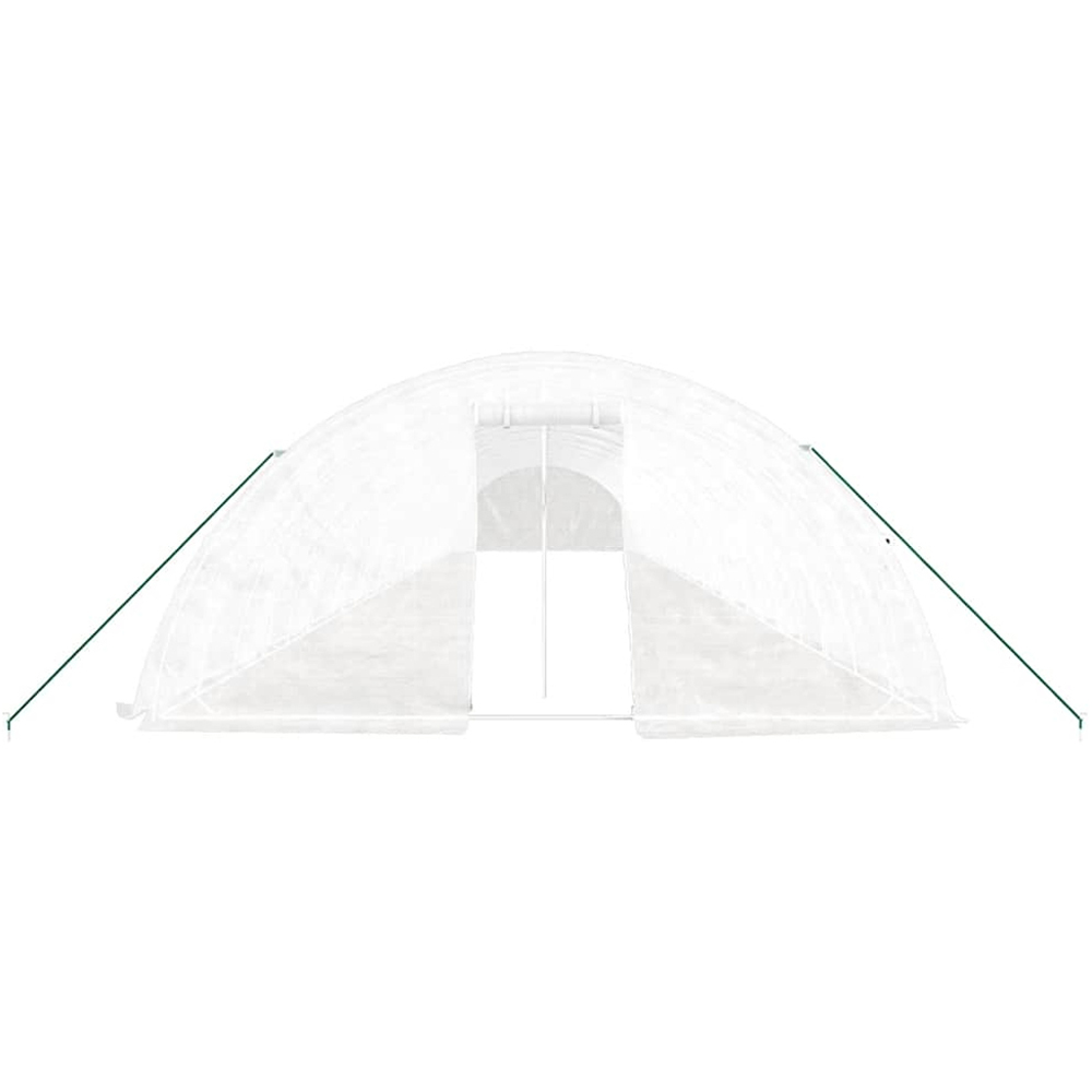 vidaXL White Polyethylene Galvanised Steel Frame 78.4 x 16.4ft Greenhouse Image 4