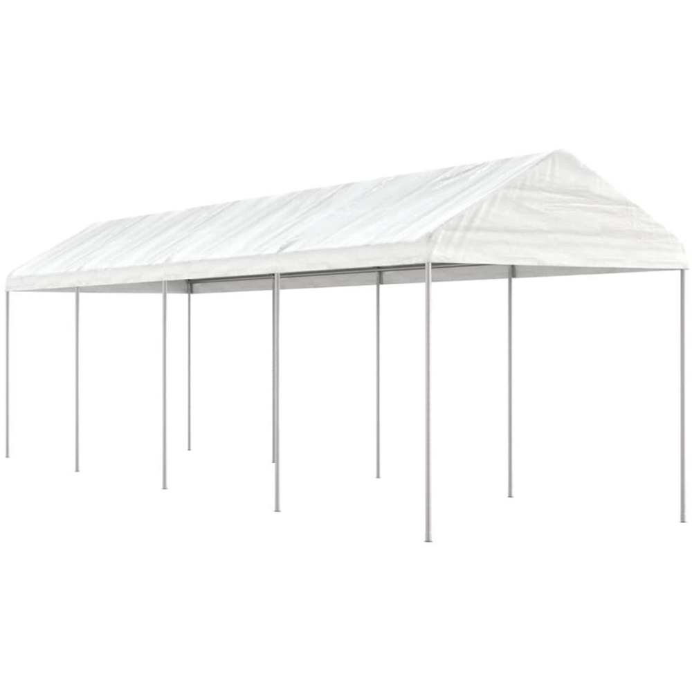 vidaXL 2.69 x 8.92m White Gazebo with Roof Image 1