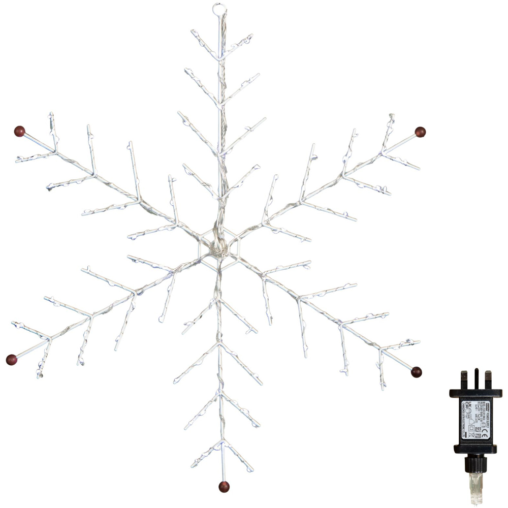 Samuel Alexander White LED Light Up Metal Christmas Snowflake Decoration Image 2