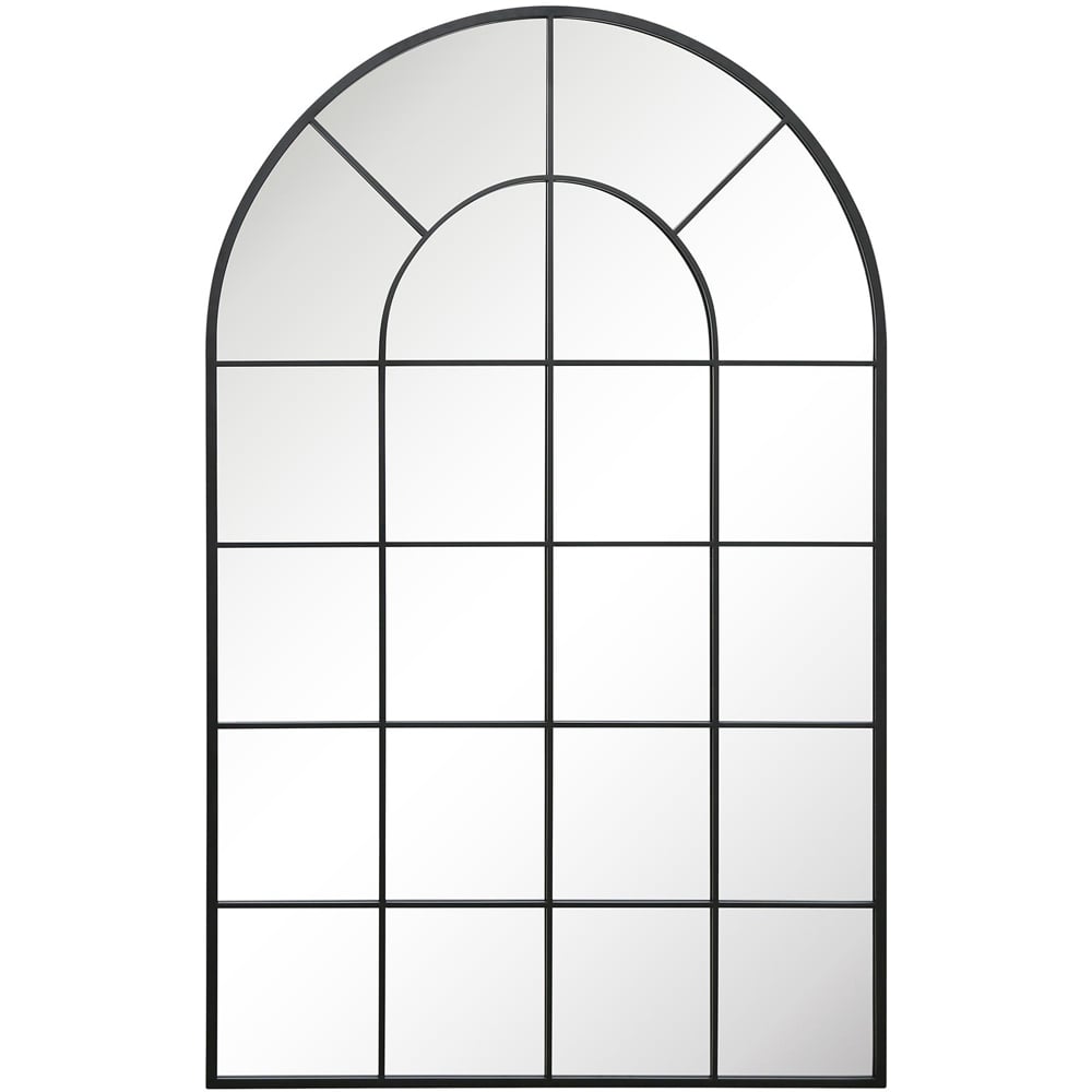 MirrorOutlet The Arcus Black Framed Arched Wall Garden Mirror 190 x 120cm Image 1