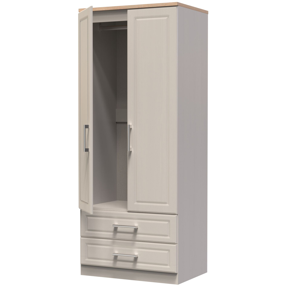 Crowndale Kent Ready Assembled 2 Door 2 Drawer Kashmir Ash and Modern Oak Wardrobe Image 6