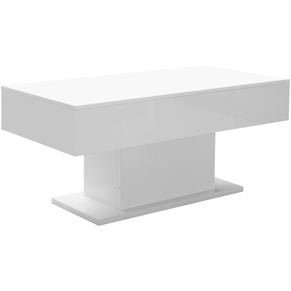 Comfy Living White High Gloss LED Coffee Table Image 5