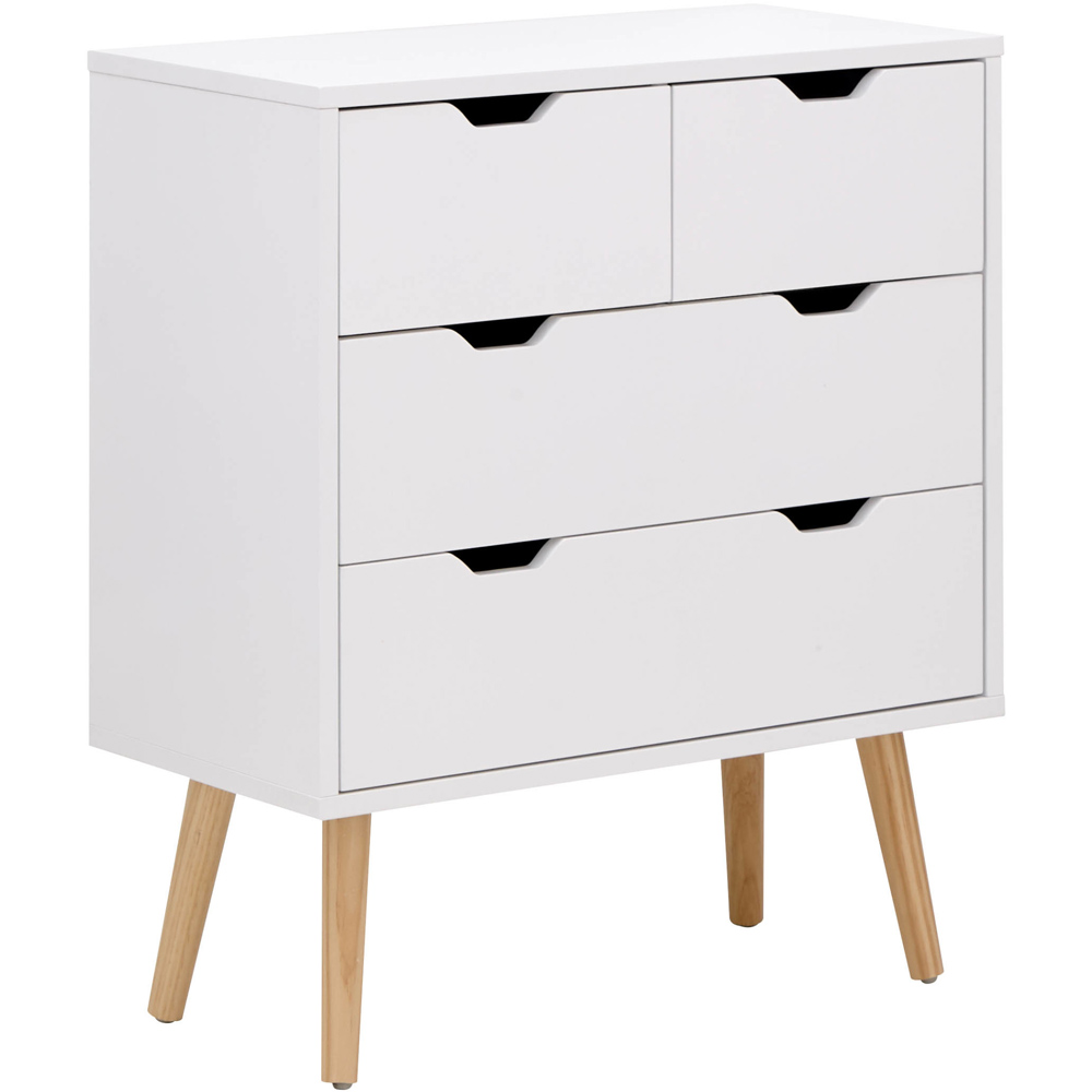 GFW Nyborg 4 Drawer White Chest of Drawers Image 4