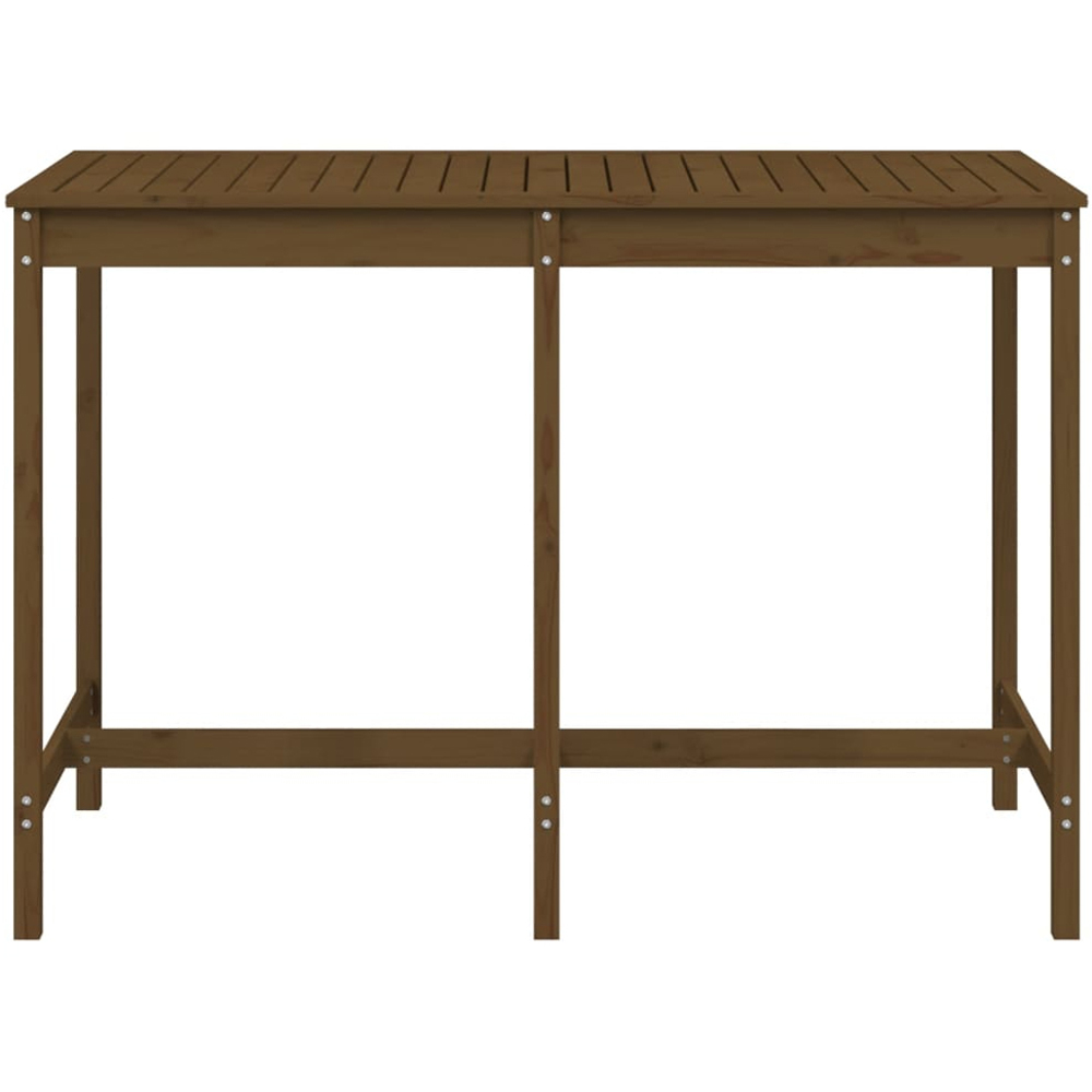 vidaXL 6 Seater Solid Pine Wood Slatted Garden Dining Table Honey Brown Image 3