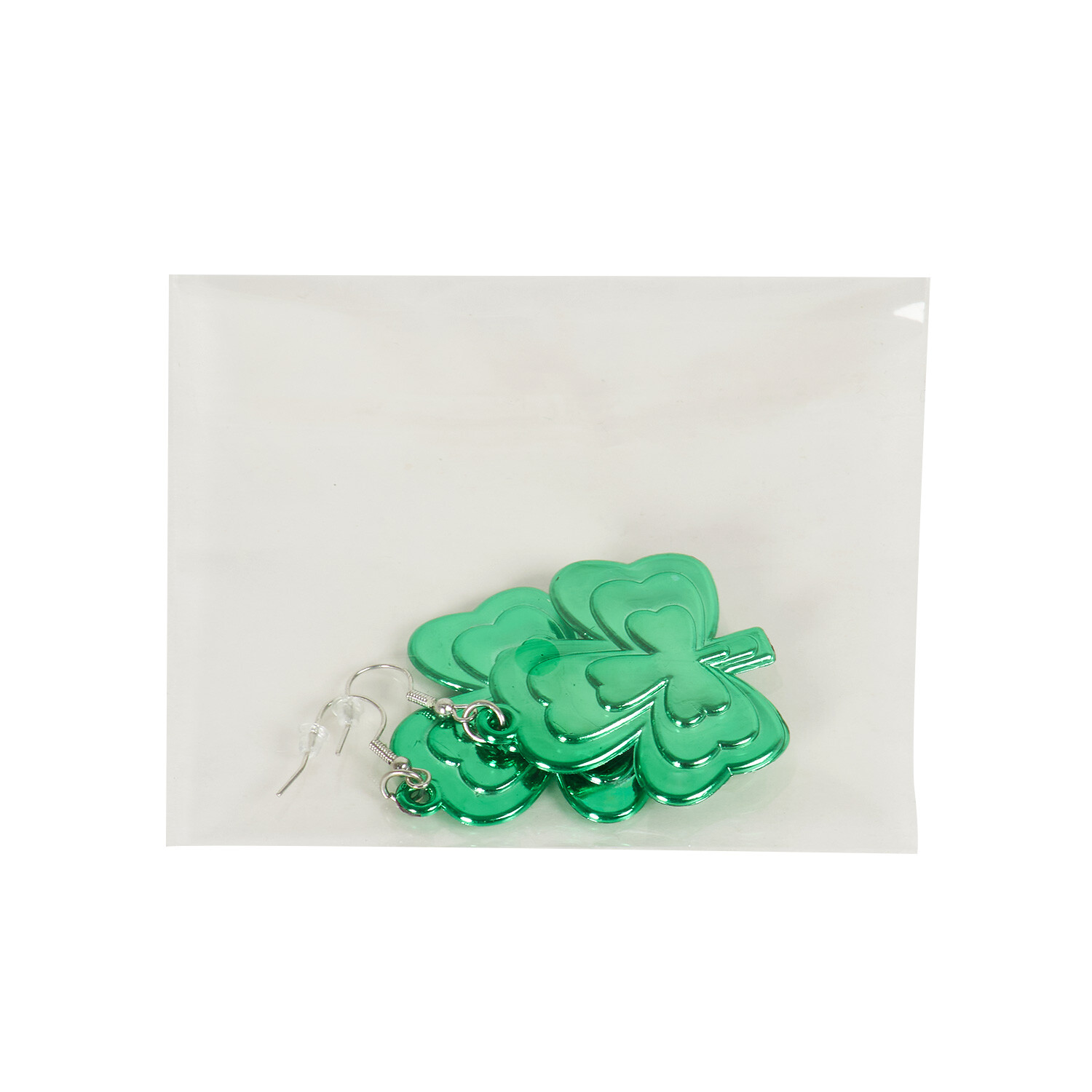 St Patrick's Day Shamrock Earrings - Green Image 2