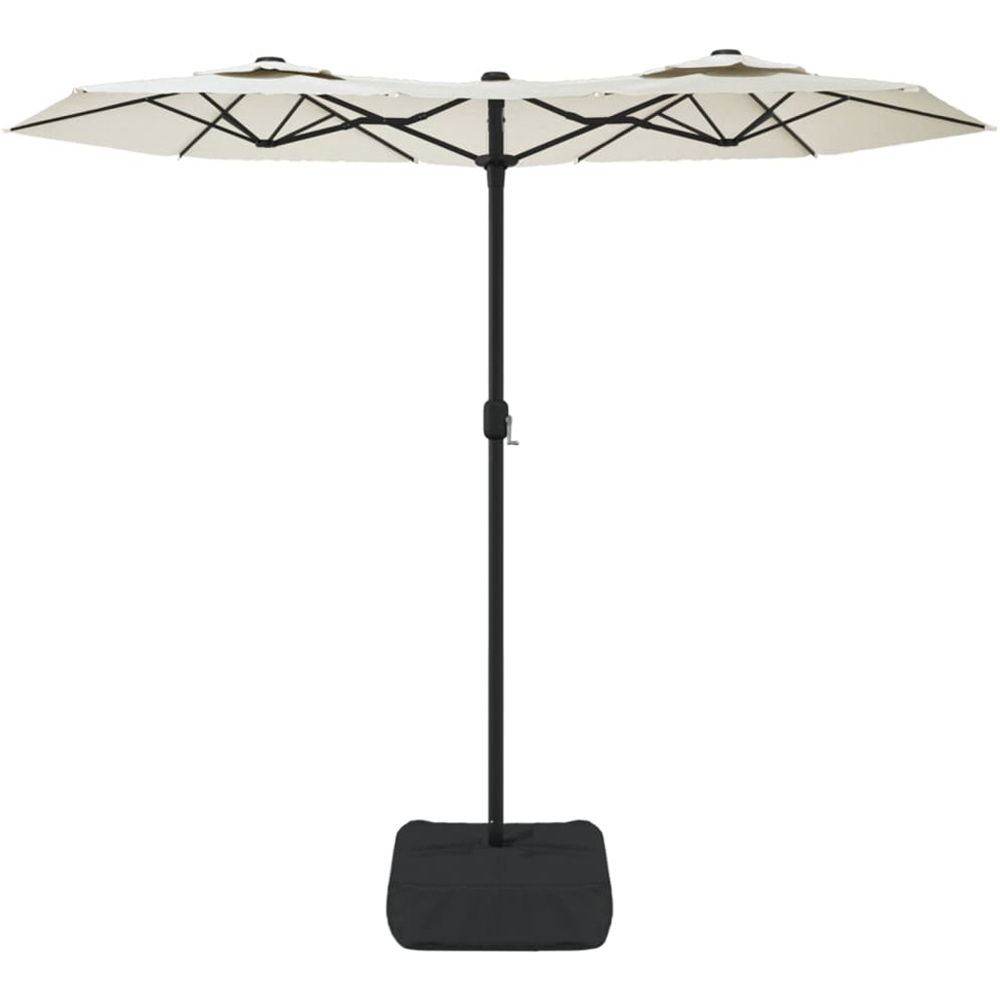 vidaXL White LED Double Head Parasol 3 x 1.4m Image 3