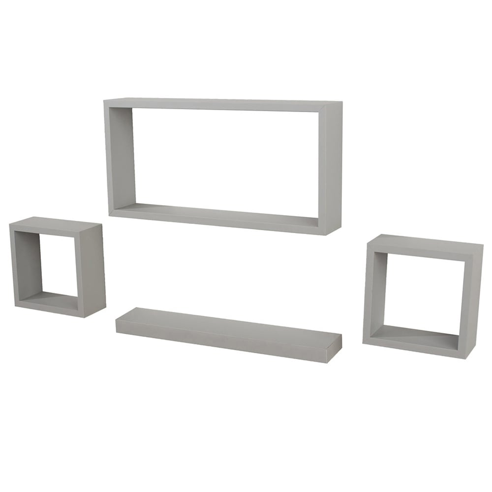 Core Products Hudson Light Grey Wall Shelf 4 Piece Image 2