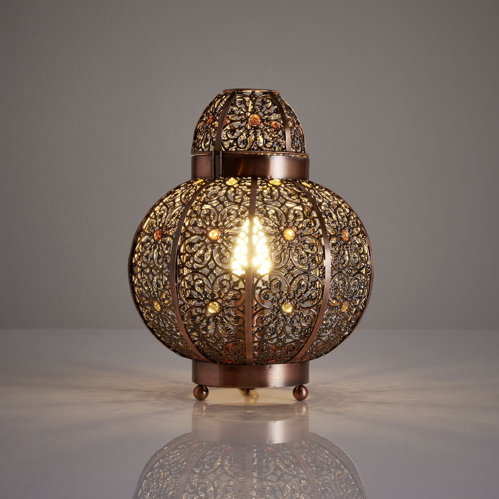 Wilko Bronze Beaded Table Lamp Image 2
