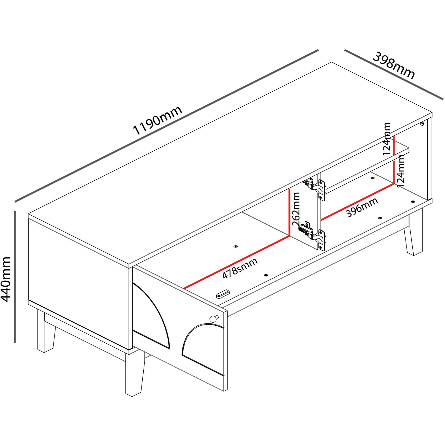 Florence TV Unit - Ivory Image 5