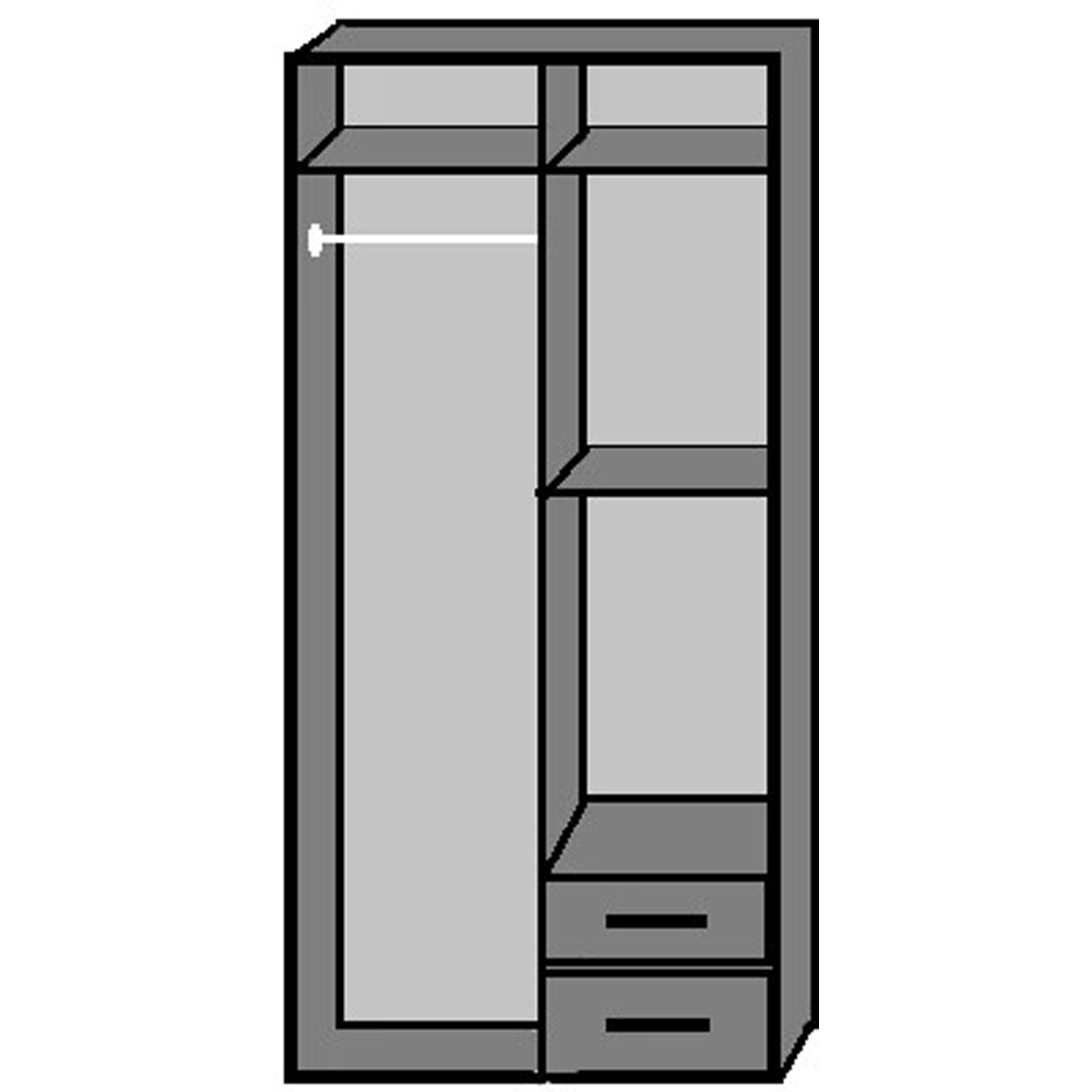 TJ'S Gerven 2 Door 2 Drawer Oak Wardrobe Image 3