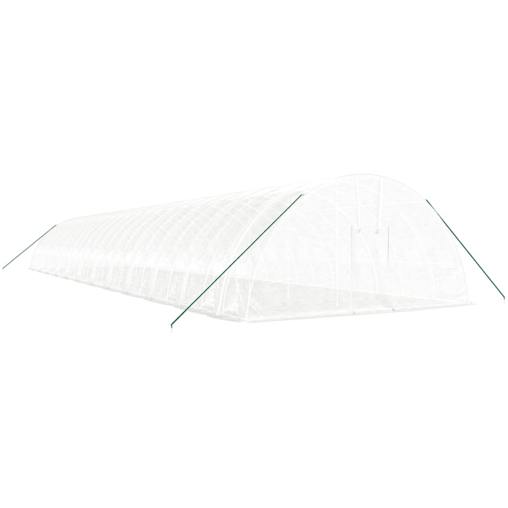 vidaXL White Polyethylene Galvanised Steel Frame 78.7 x 19.6ft Greenhouse Image 2