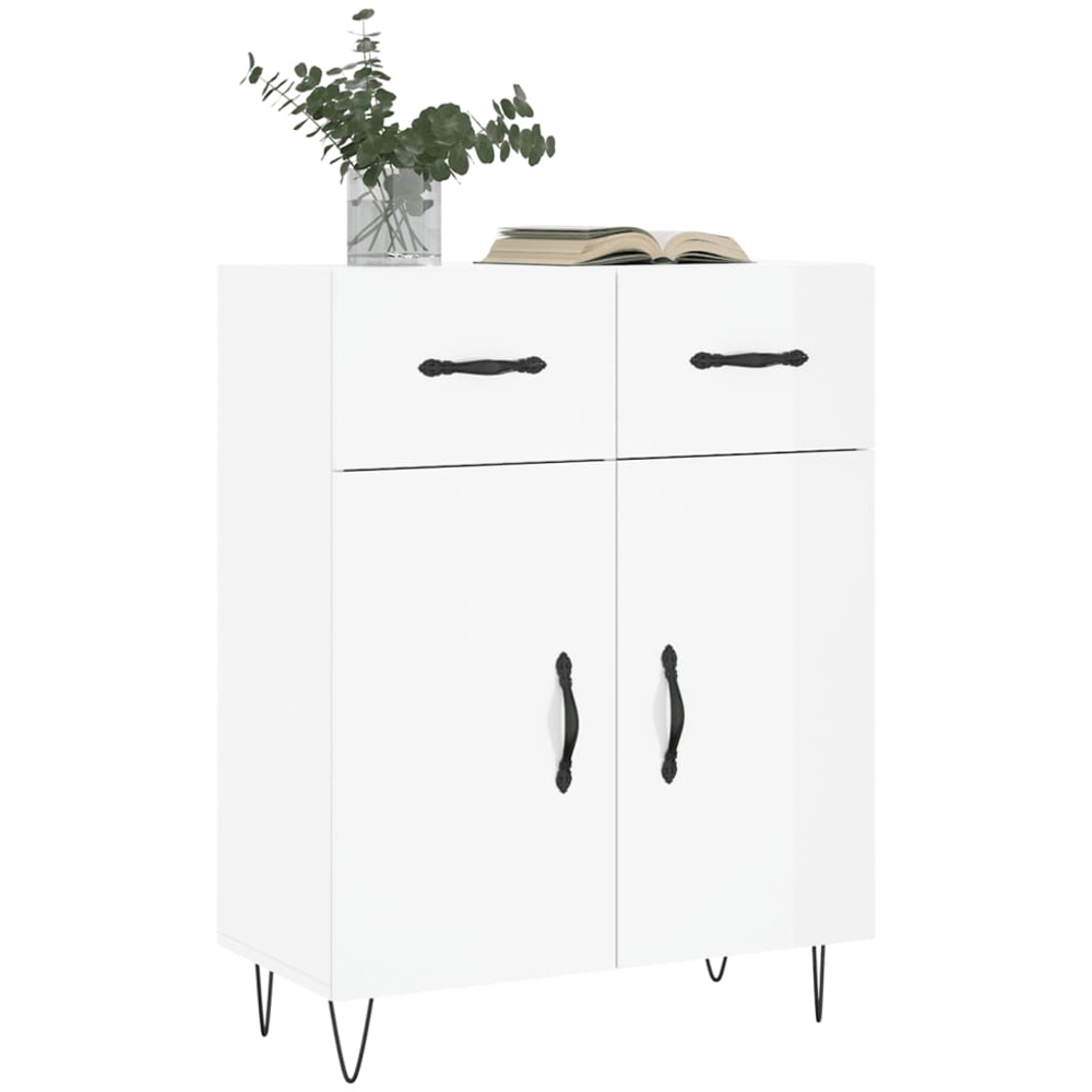 vidaXL 2 Door 2 Drawer White Sideboard Image 3
