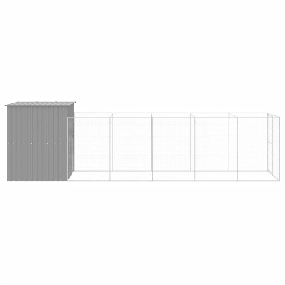 vidaXL Grey Galvanised Steel Dog House 181 x 165 x 659cm Image 4
