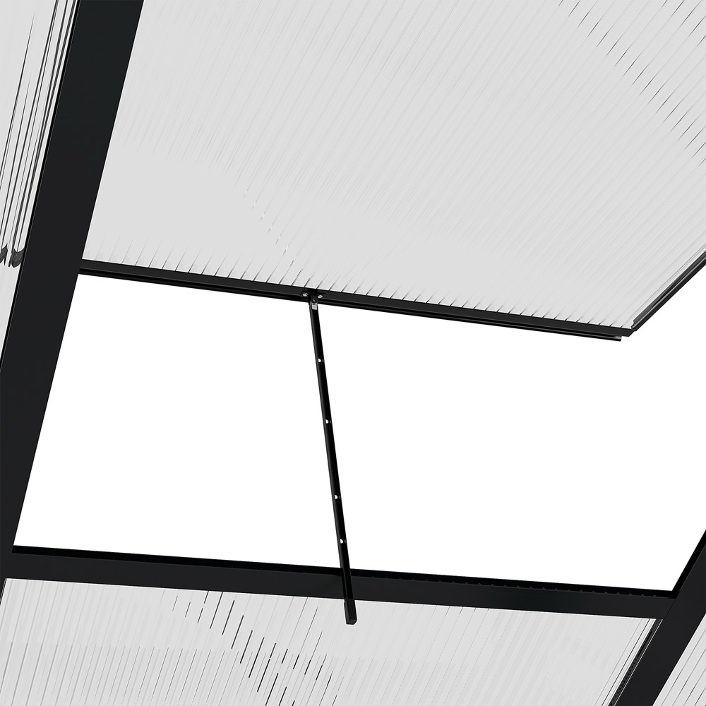 Outsunny Galvanised Aluminium Polycarbonate 6 x 10ft Walk In Greenhouse Image 3