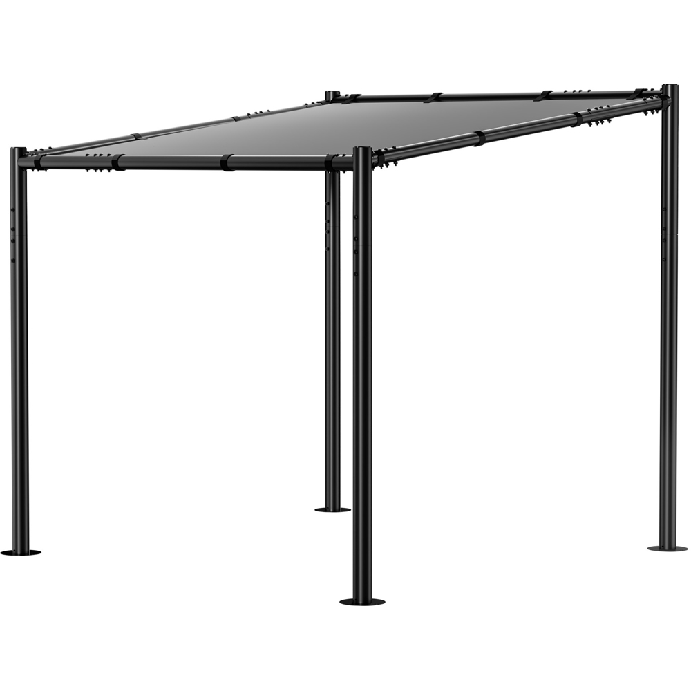 Rattrix 2.4 x 2.4m Grey Metal Pergola with Slanted Roof Image 2