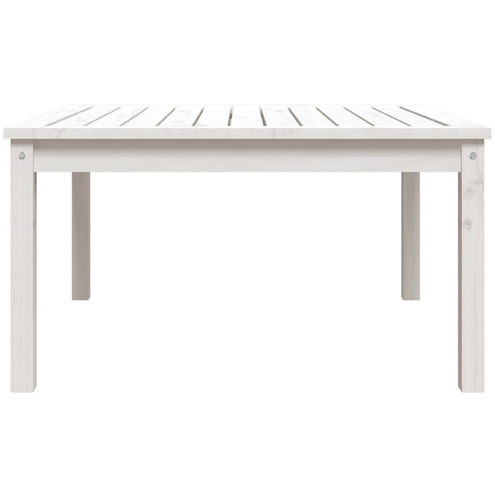 vidaXL White Solid Pine Wood Slatted Garden Table 82.5 x 82.5cm Image 3