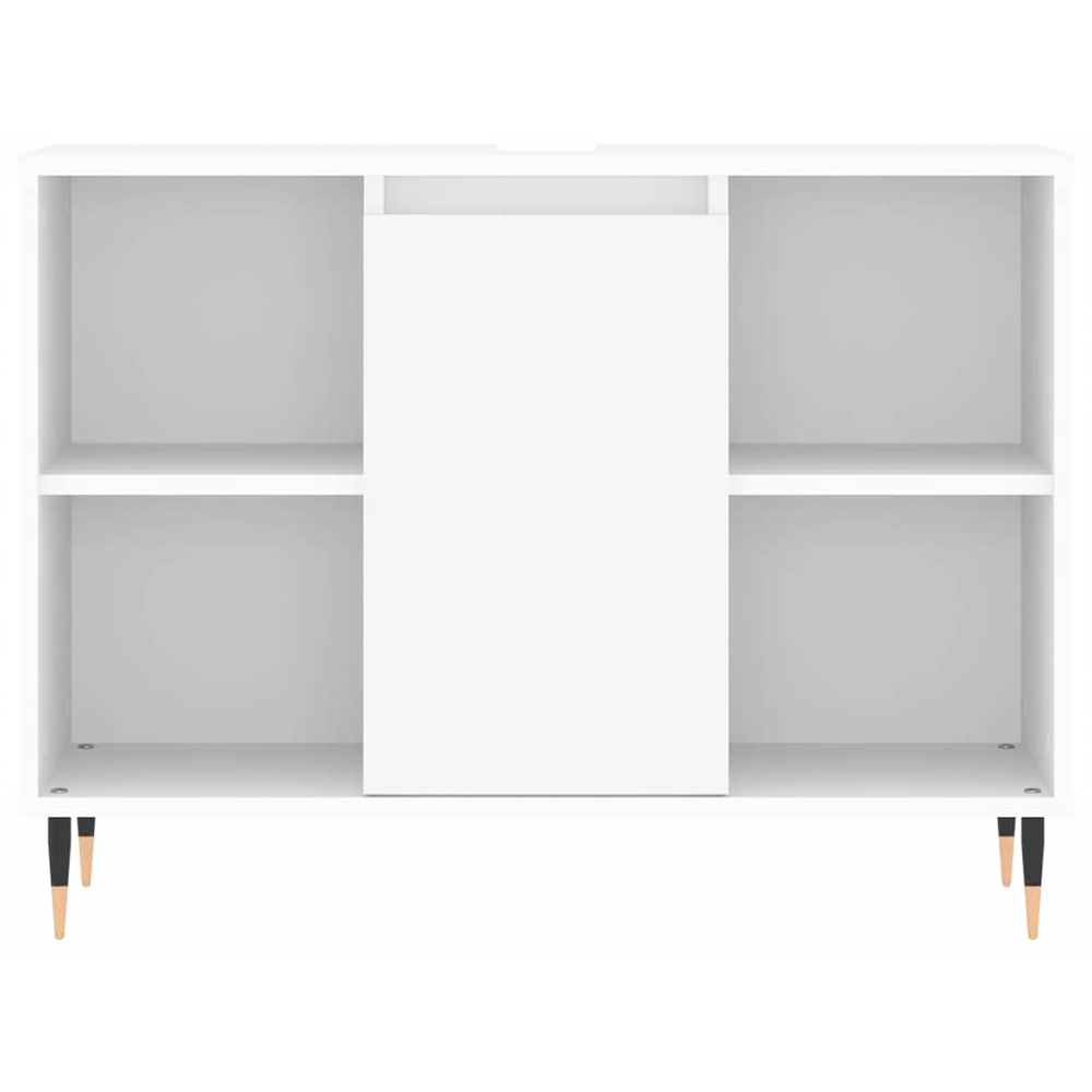 vidaXL Single Door White Wood Bathroom Cabinet Image 5