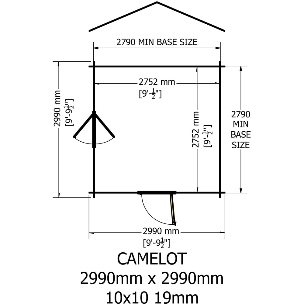 Shire Camelot 10 x 10ft Pressure Treated Wooden Log Cabin Image 8