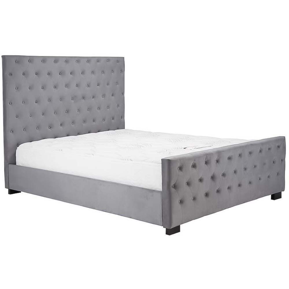 Marquis Double Grey Velvet Bed Frame Image 2